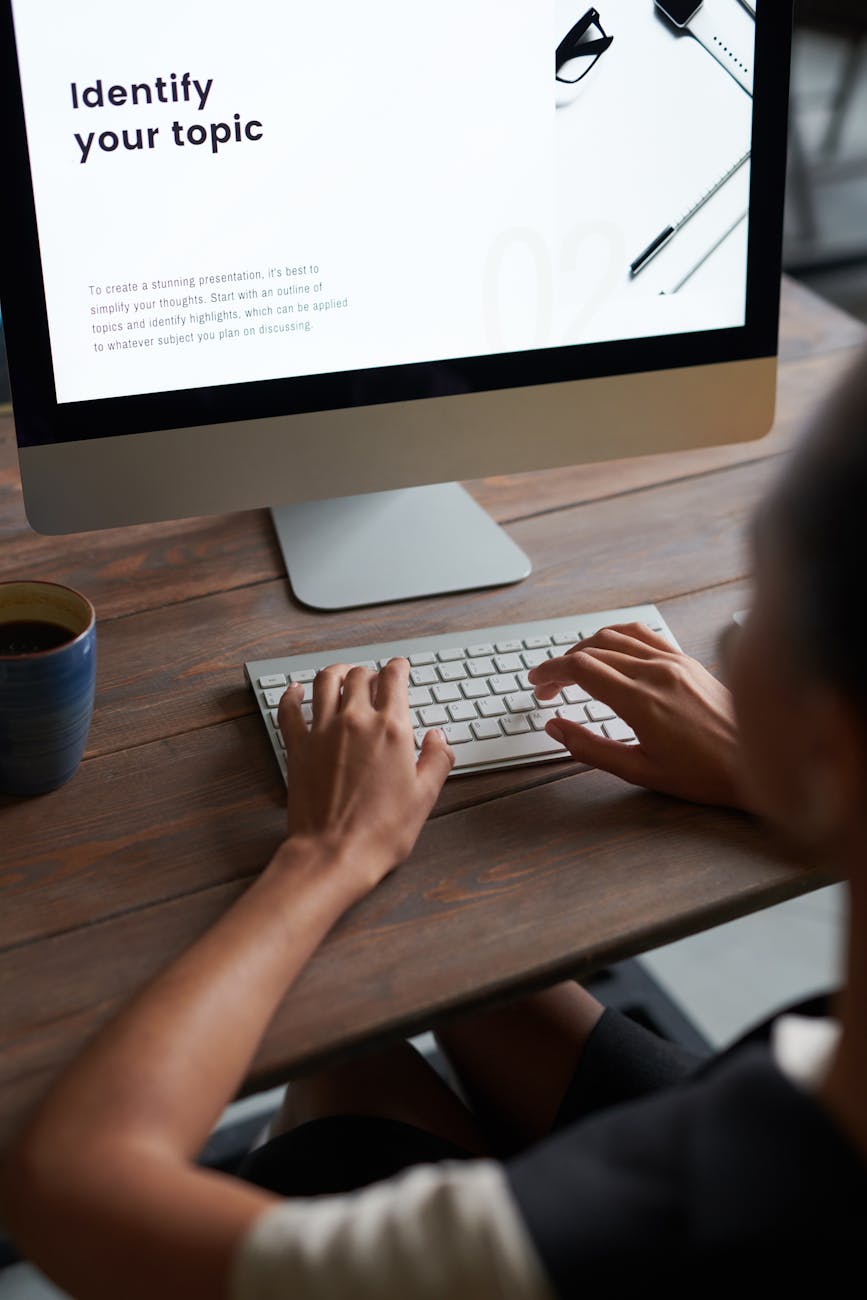 photo of person using computer