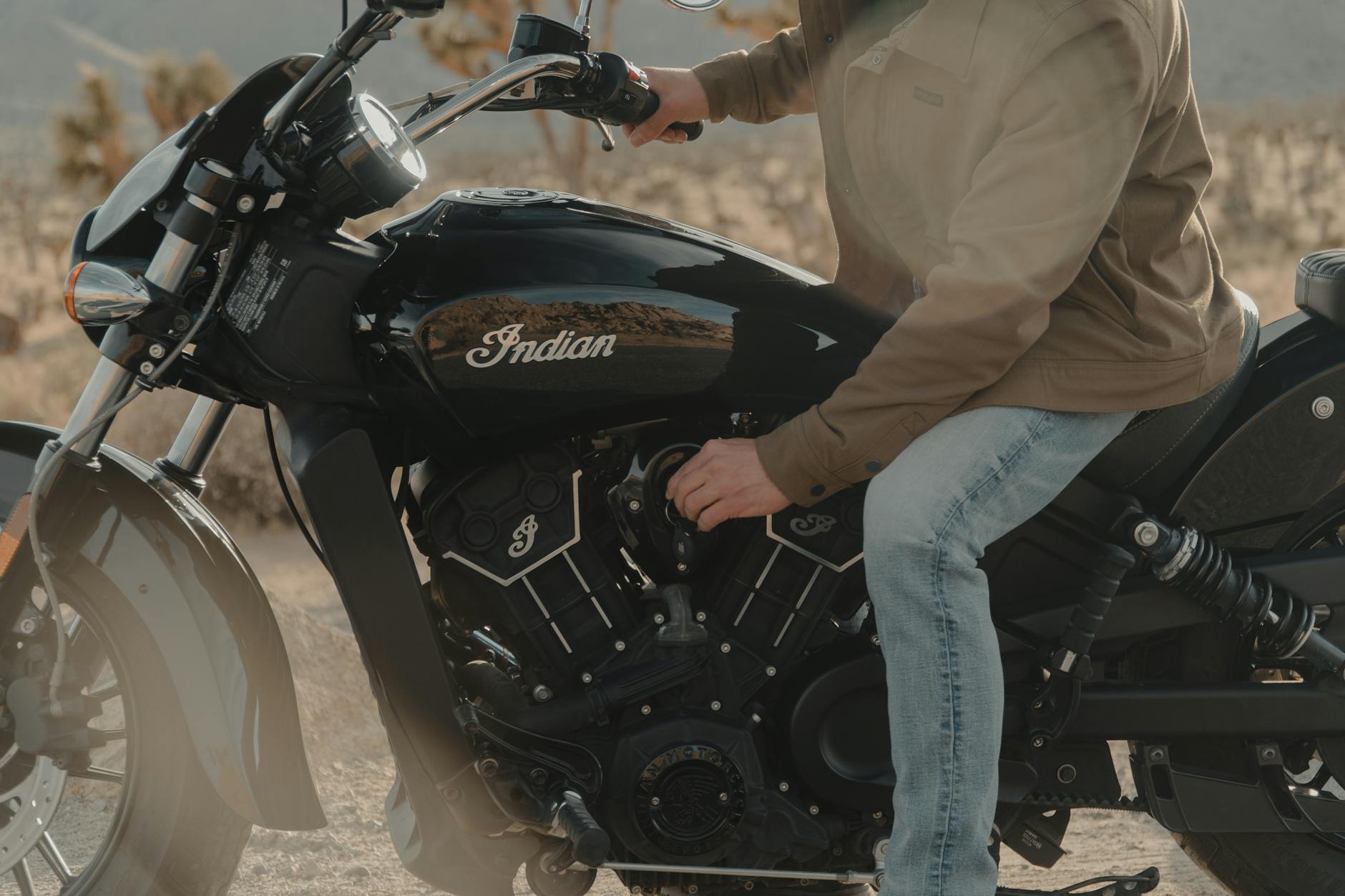 black indian scout motorcycle