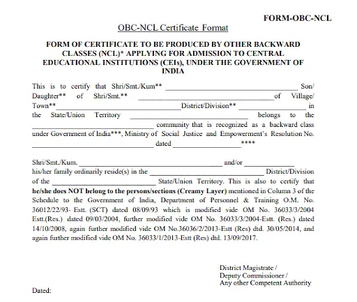 JEE Main OBC Certificate Format 298f74591ceeb2317428a3e50b618f87 SUV