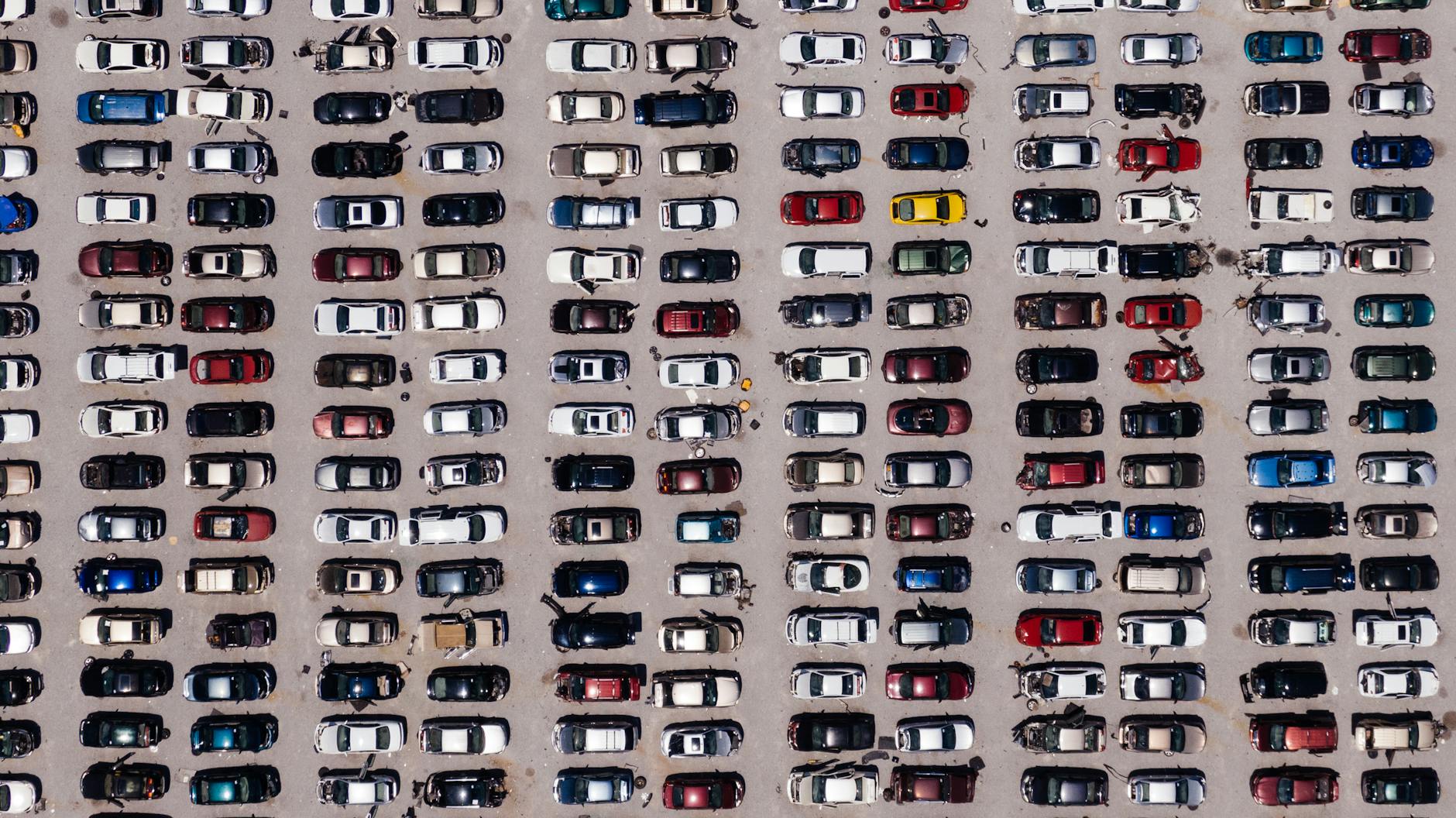 aerial view of parking lot